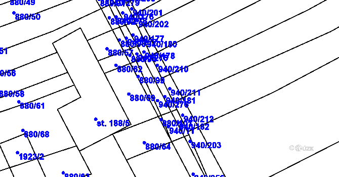 Parcela st. 940/211 v KÚ Nítkovice, Katastrální mapa
