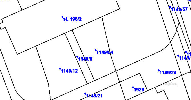 Parcela st. 1149/54 v KÚ Nítkovice, Katastrální mapa