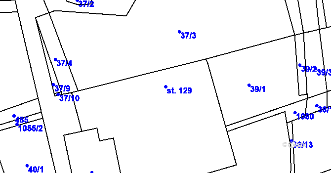 Parcela st. 129 v KÚ Niva, Katastrální mapa