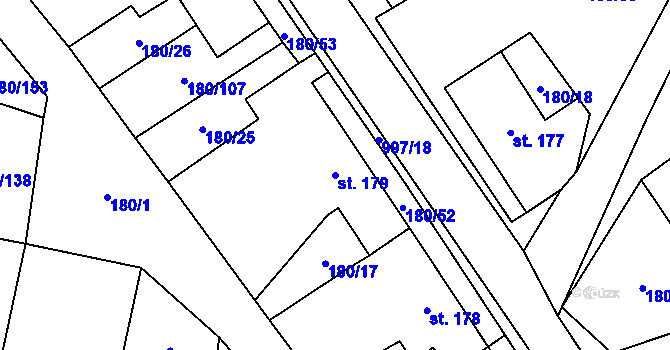 Parcela st. 179 v KÚ Niva, Katastrální mapa