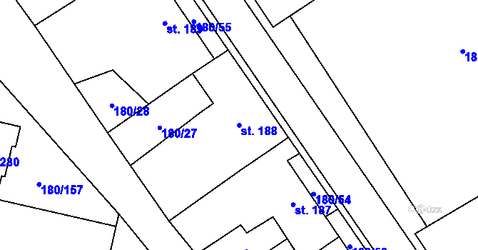Parcela st. 188 v KÚ Niva, Katastrální mapa