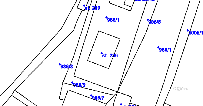 Parcela st. 236 v KÚ Niva, Katastrální mapa