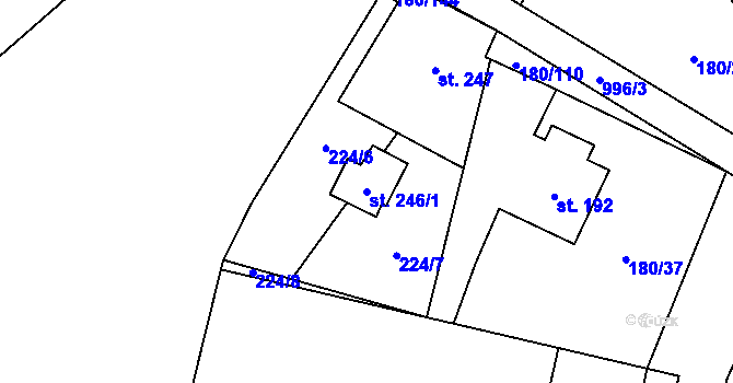 Parcela st. 246/1 v KÚ Niva, Katastrální mapa