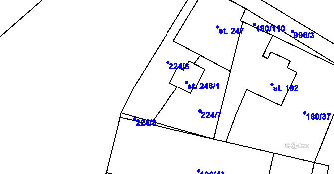 Parcela st. 246/2 v KÚ Niva, Katastrální mapa
