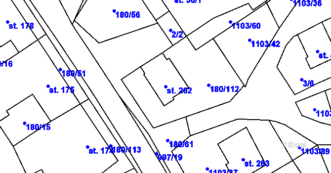 Parcela st. 262 v KÚ Niva, Katastrální mapa