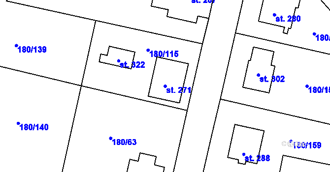 Parcela st. 271 v KÚ Niva, Katastrální mapa