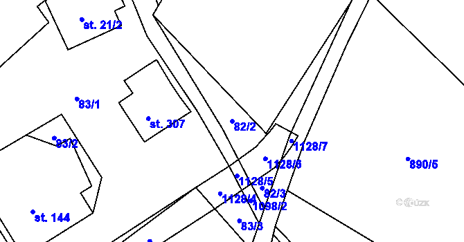 Parcela st. 82/2 v KÚ Niva, Katastrální mapa