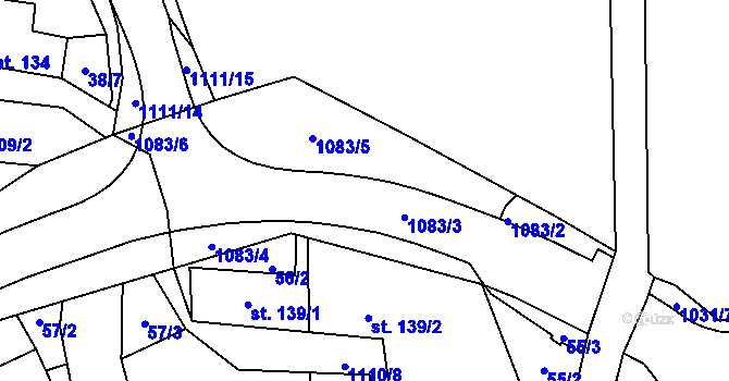 Parcela st. 1083 v KÚ Niva, Katastrální mapa
