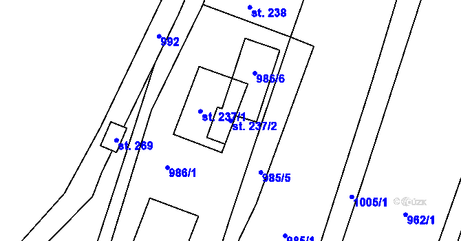 Parcela st. 237/2 v KÚ Niva, Katastrální mapa
