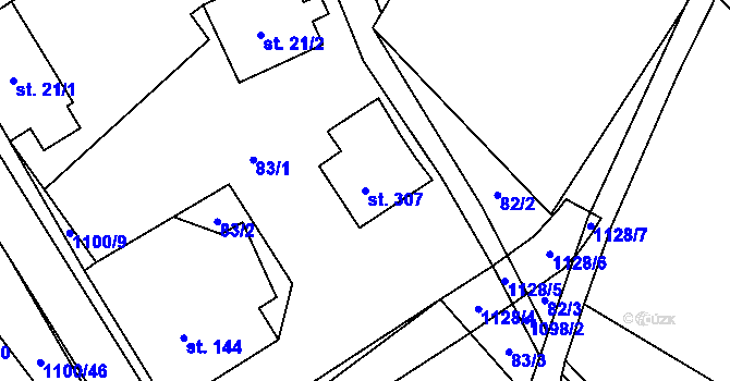 Parcela st. 307 v KÚ Niva, Katastrální mapa