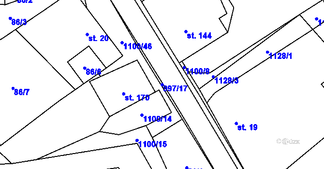 Parcela st. 997/17 v KÚ Niva, Katastrální mapa