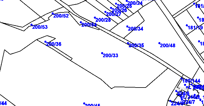 Parcela st. 200/33 v KÚ Niva, Katastrální mapa