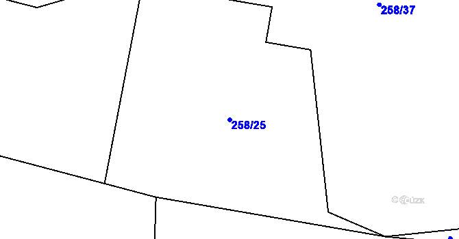 Parcela st. 258/25 v KÚ Niva, Katastrální mapa