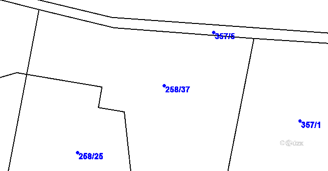 Parcela st. 258/37 v KÚ Niva, Katastrální mapa