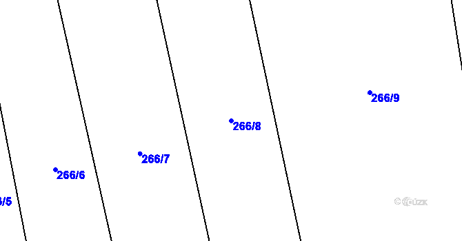 Parcela st. 266/8 v KÚ Niva, Katastrální mapa