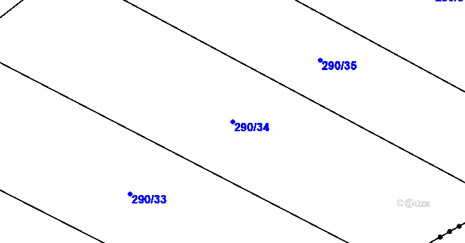 Parcela st. 290/34 v KÚ Niva, Katastrální mapa