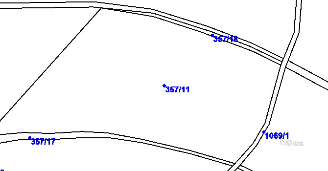 Parcela st. 357/11 v KÚ Niva, Katastrální mapa