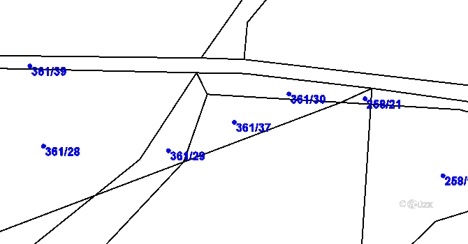 Parcela st. 361/37 v KÚ Niva, Katastrální mapa