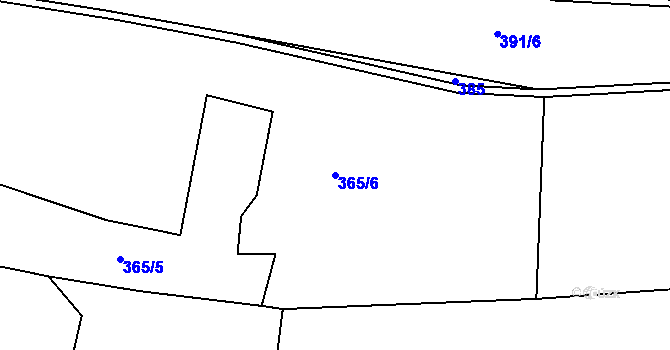 Parcela st. 365/6 v KÚ Niva, Katastrální mapa