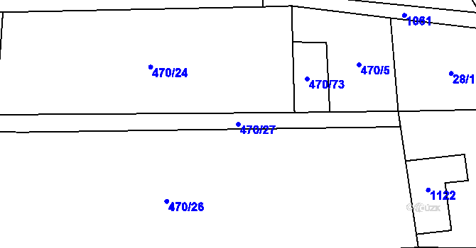Parcela st. 470/27 v KÚ Niva, Katastrální mapa