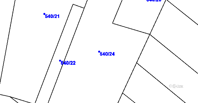 Parcela st. 540/24 v KÚ Niva, Katastrální mapa