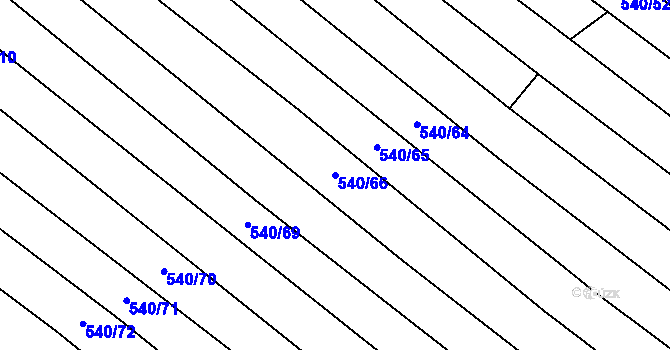 Parcela st. 540/66 v KÚ Niva, Katastrální mapa