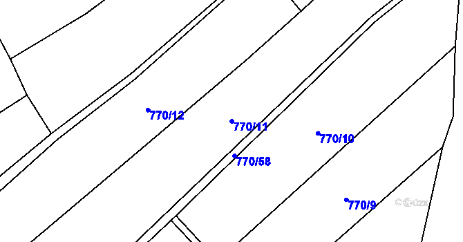 Parcela st. 770/11 v KÚ Niva, Katastrální mapa