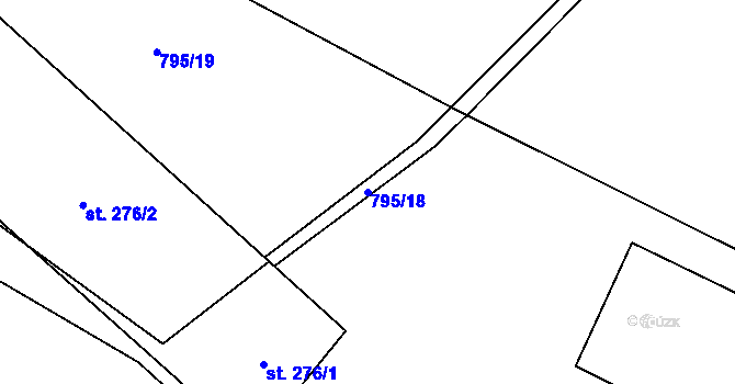 Parcela st. 795/18 v KÚ Niva, Katastrální mapa