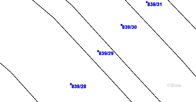 Parcela st. 839/29 v KÚ Niva, Katastrální mapa