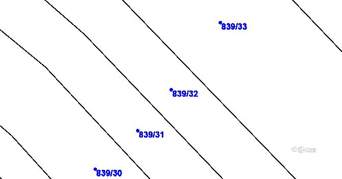 Parcela st. 839/32 v KÚ Niva, Katastrální mapa