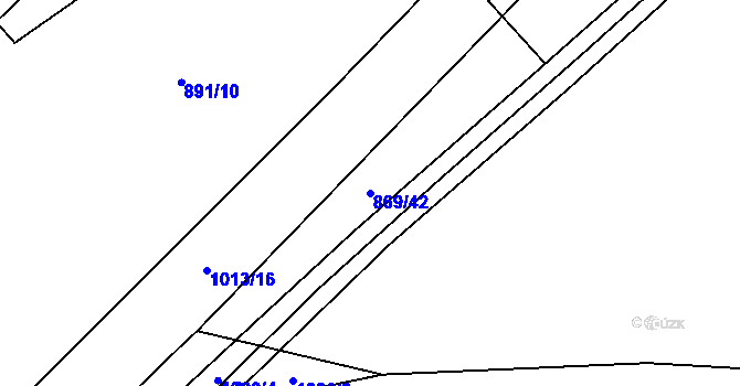 Parcela st. 869/42 v KÚ Niva, Katastrální mapa