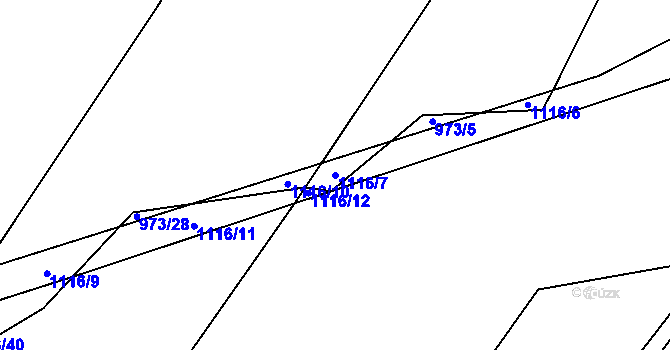 Parcela st. 1116/7 v KÚ Niva, Katastrální mapa