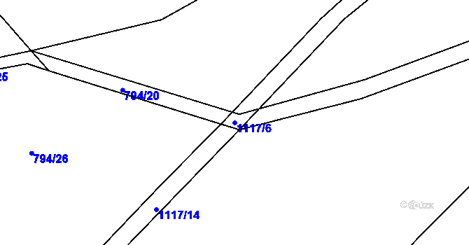 Parcela st. 1117/6 v KÚ Niva, Katastrální mapa