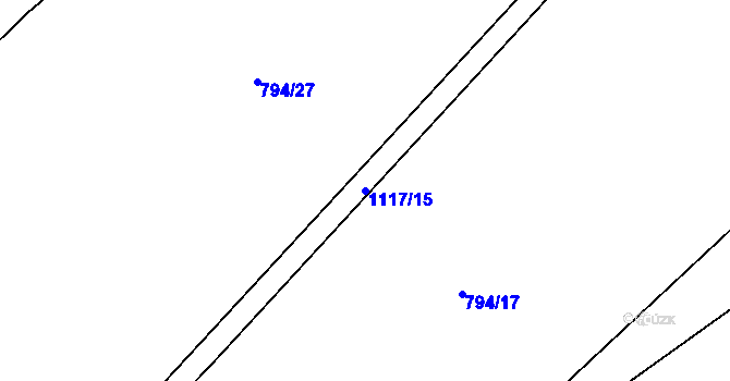 Parcela st. 1117/15 v KÚ Niva, Katastrální mapa