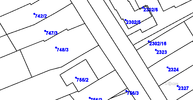 Parcela st. 748/4 v KÚ Nivnice, Katastrální mapa