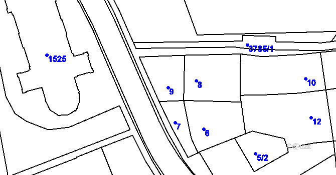 Parcela st. 9 v KÚ Nivnice, Katastrální mapa