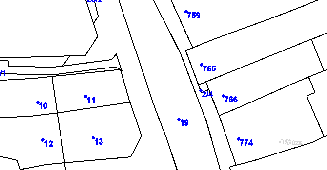 Parcela st. 18 v KÚ Nivnice, Katastrální mapa
