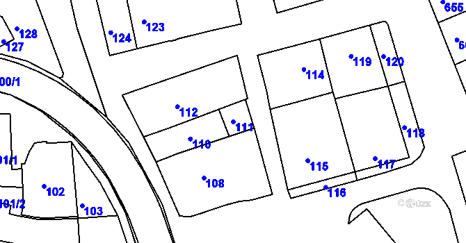 Parcela st. 111 v KÚ Nivnice, Katastrální mapa