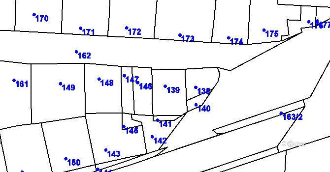 Parcela st. 139 v KÚ Nivnice, Katastrální mapa