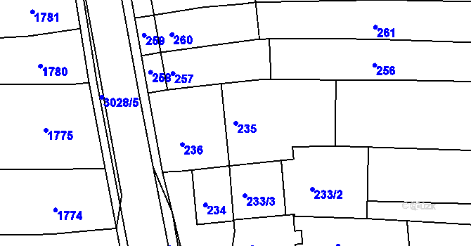 Parcela st. 235 v KÚ Nivnice, Katastrální mapa