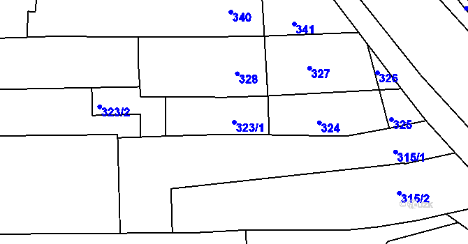 Parcela st. 323/1 v KÚ Nivnice, Katastrální mapa