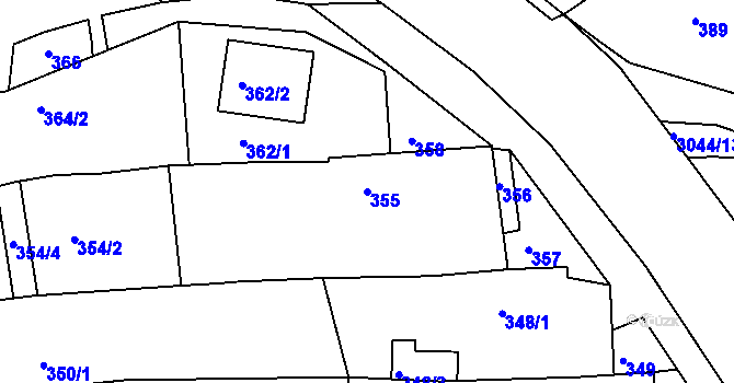 Parcela st. 355 v KÚ Nivnice, Katastrální mapa