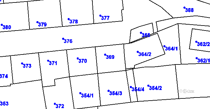 Parcela st. 369 v KÚ Nivnice, Katastrální mapa