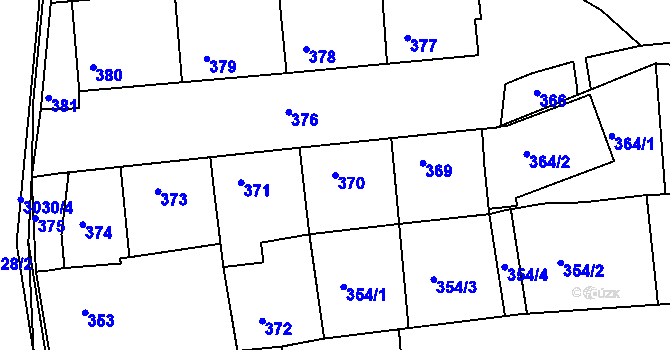 Parcela st. 370 v KÚ Nivnice, Katastrální mapa