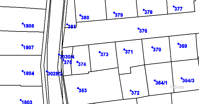 Parcela st. 373 v KÚ Nivnice, Katastrální mapa