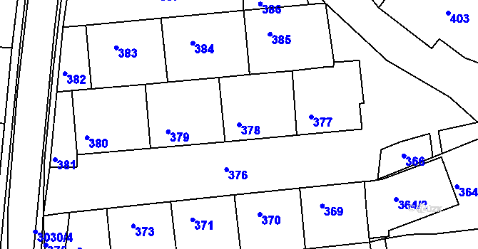 Parcela st. 378 v KÚ Nivnice, Katastrální mapa