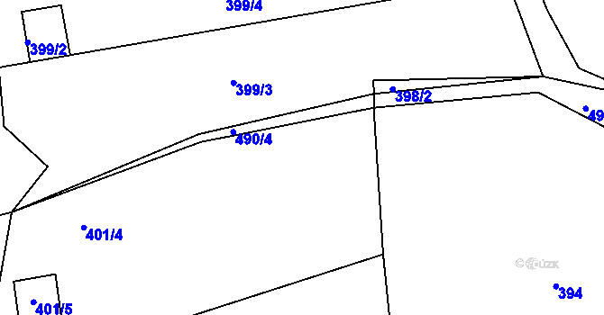 Parcela st. 401/1 v KÚ Nivnice, Katastrální mapa