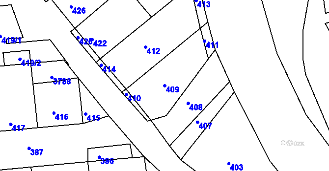 Parcela st. 409 v KÚ Nivnice, Katastrální mapa