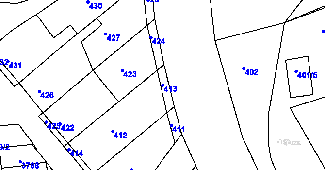 Parcela st. 413 v KÚ Nivnice, Katastrální mapa