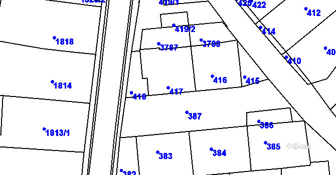 Parcela st. 417 v KÚ Nivnice, Katastrální mapa